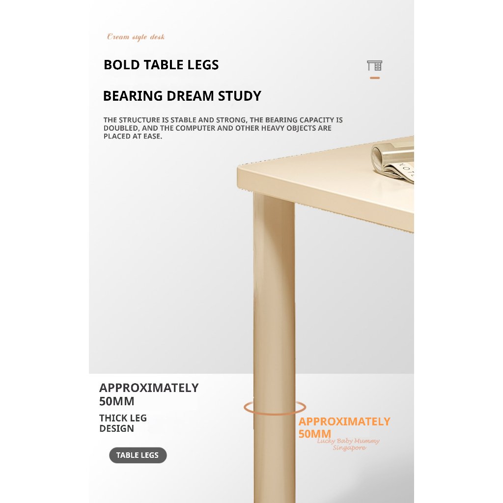 Rectangular Simple Modern Study Computer Office Household Table Writing Desk Living Room Foot Pad Adjustable