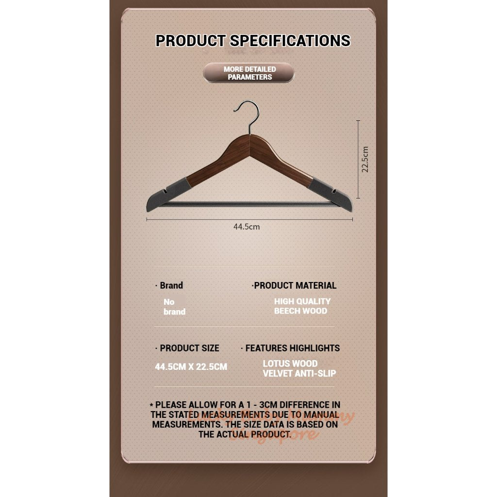 Velvet Anti - Slips Wood Hangers