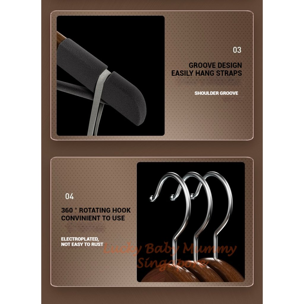 Velvet Anti - Slips Wood Hangers