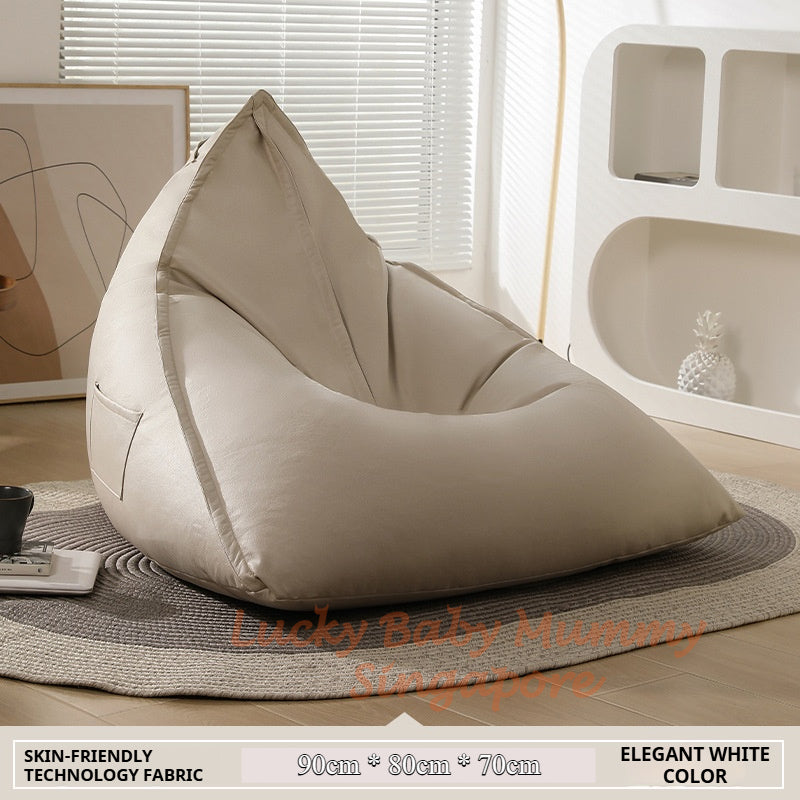 S10 Triangle Lazy Bean Bag Modern Sofa Chair – Lounger Seat for Living Room & Bedroom Waterproof PU Leather