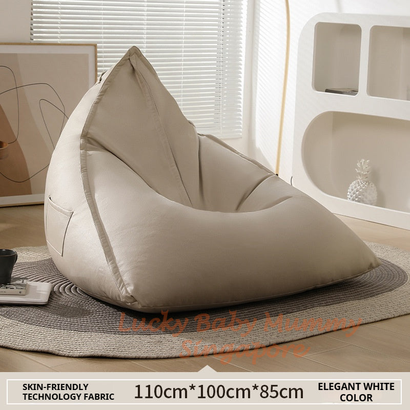 S10 Triangle Lazy Bean Bag Modern Sofa Chair – Lounger Seat for Living Room & Bedroom Waterproof PU Leather