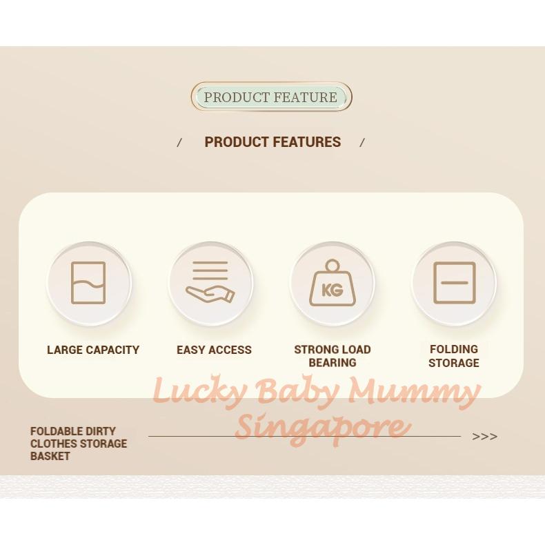 Foldable Laundry Basket With Leather Handles