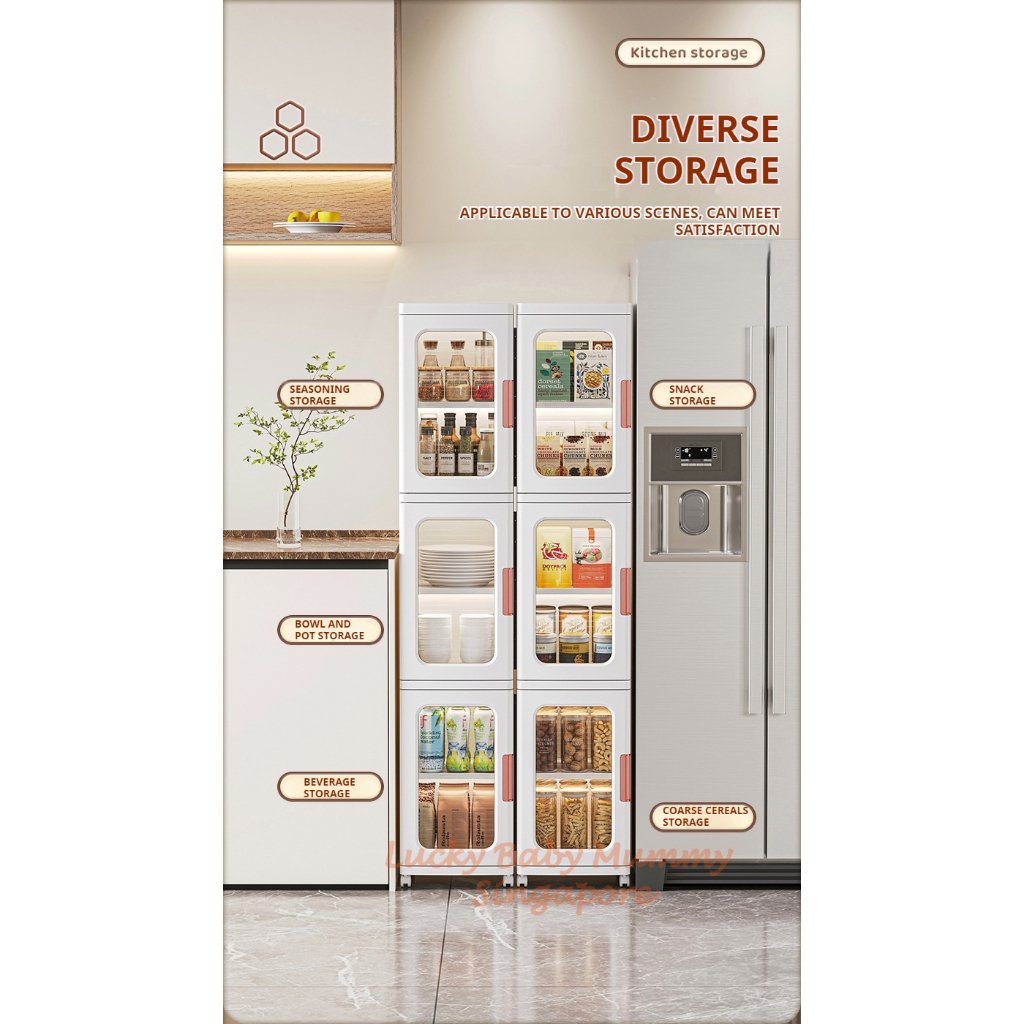 Narrow Slot Foldable Cabinet/Plastic Storage Drawers/Home Organizer/Stackable Transparent Storage Rack