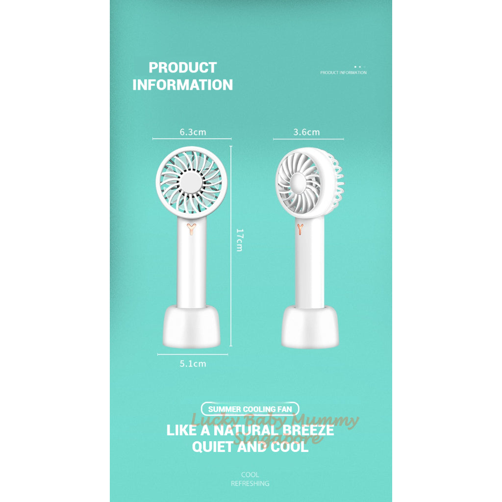 Summer Cooling Fan / Portable Handheld Fan / USB Recharagable Mini Fan / 7 Seagull Leaf Fan