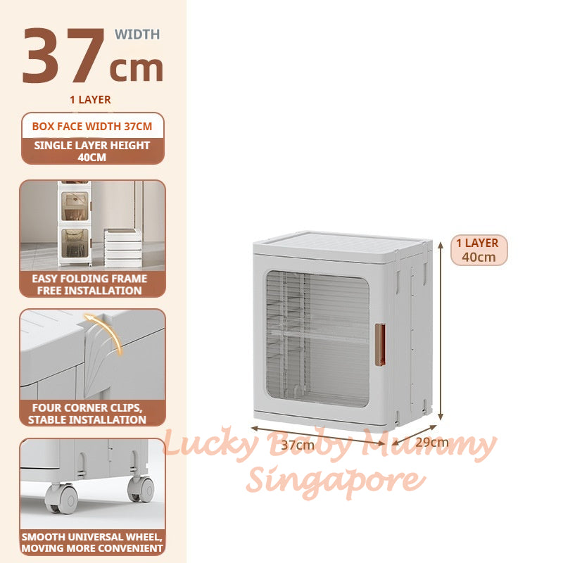 Narrow Slot Foldable Cabinet/Plastic Storage Drawers/Home Organizer/Stackable Transparent Storage Rack