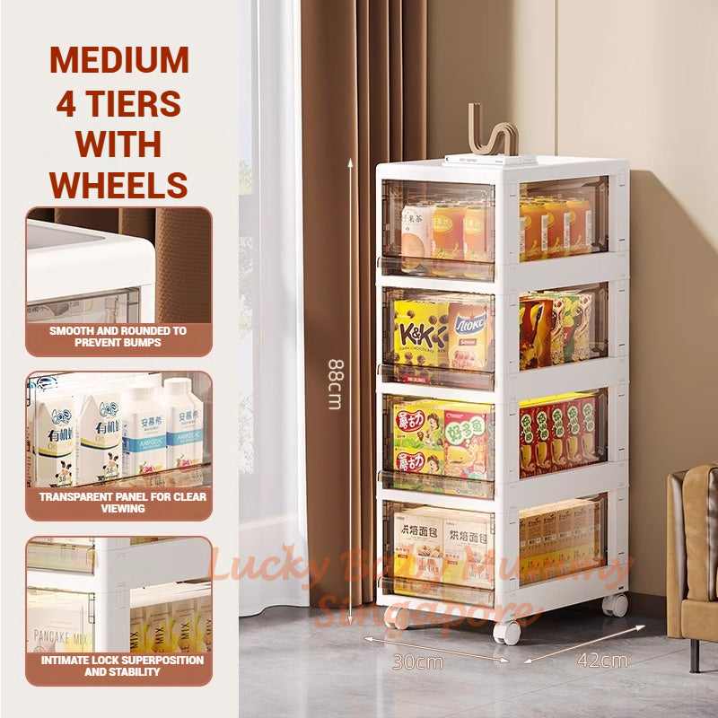 Multi-Layer Storage Rack with Wheels