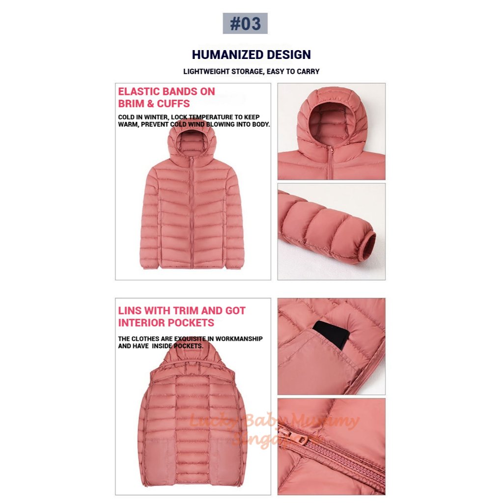 Lightweight Down Jacket for Men and Women/Women's Hooded Simple Jacket Autumn and Winter Collection