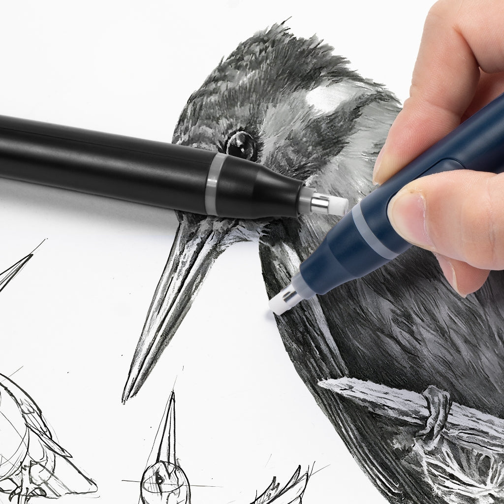 Tenwin Electric Eraser with 200 Rubbers/Drawing Sketching Eraser (AAA Batteries)/Pen Stationery Tool