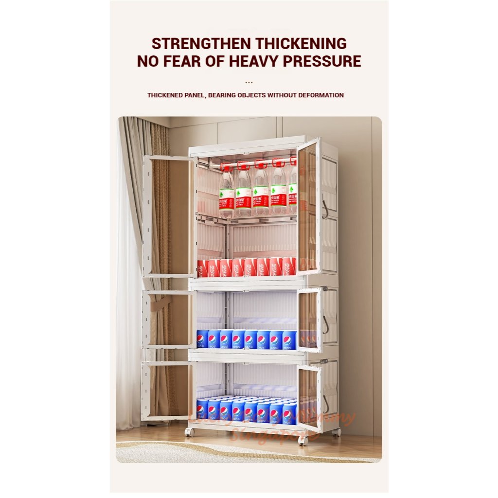 Foldable Storage Cabinet / Collapsible Cupboards / Stackable Box / Wardrobe /Closet Bedroom Storage