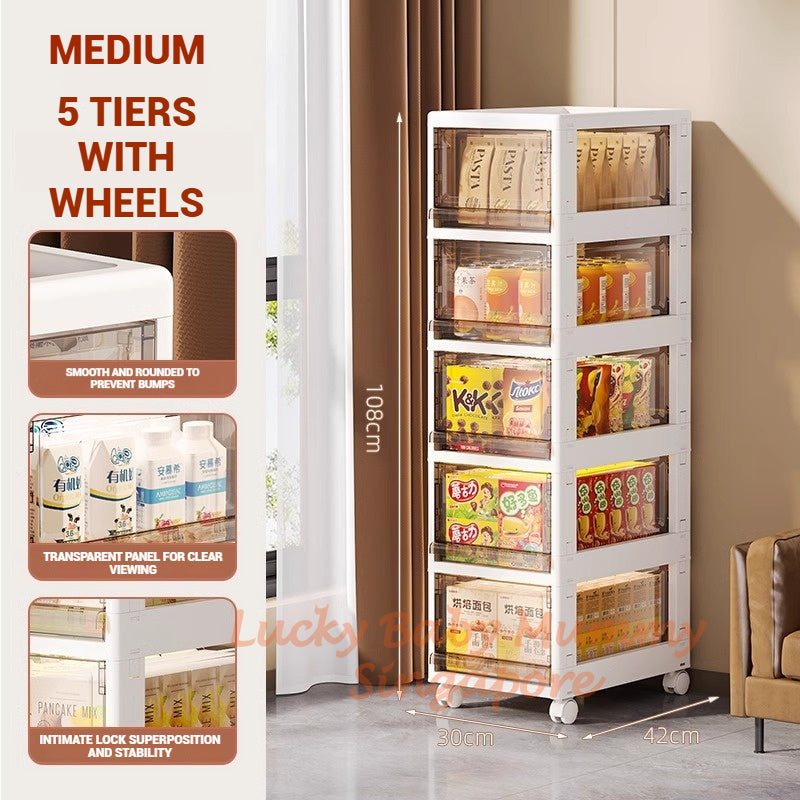 Multi-Layer Storage Rack with Wheels