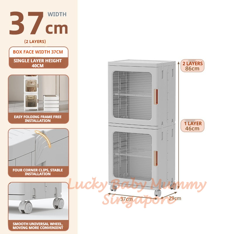 Narrow Slot Foldable Cabinet/Plastic Storage Drawers/Home Organizer/Stackable Transparent Storage Rack