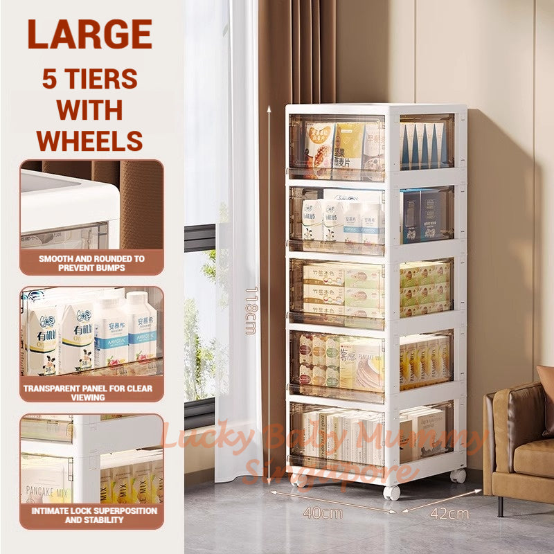 Multi-Layer Storage Rack with Wheels