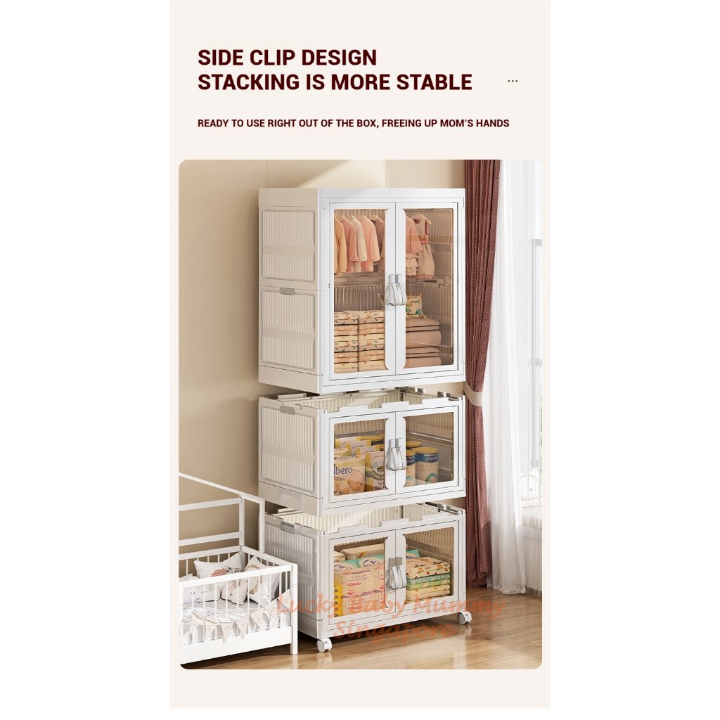 Foldable Storage Cabinet / Collapsible Cupboards / Stackable Box / Wardrobe /Closet Bedroom Storage