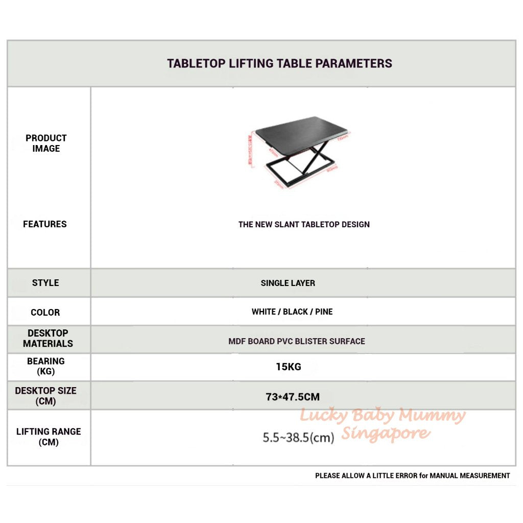 Adjustable Height Desktop Lifting Table