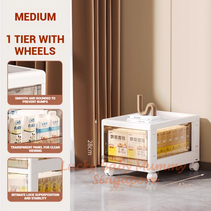 Multi-Layer Storage Rack with Wheels