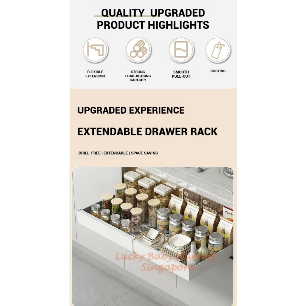 Extendable Pull- Out Drawer Organizer