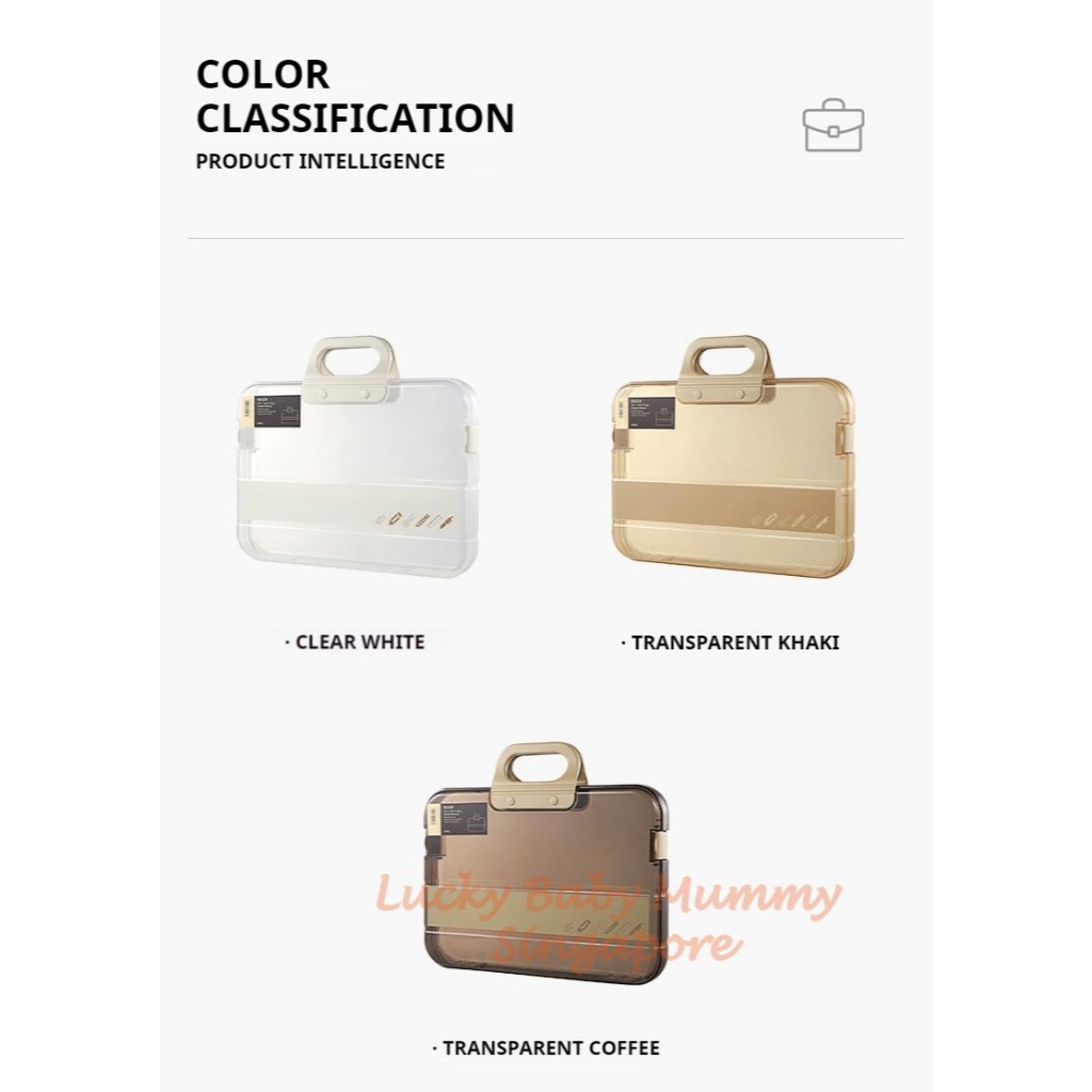 Portable Document Box / Documents Stationery Storage Case / A4 Folder With Lock Handle / File Organiser