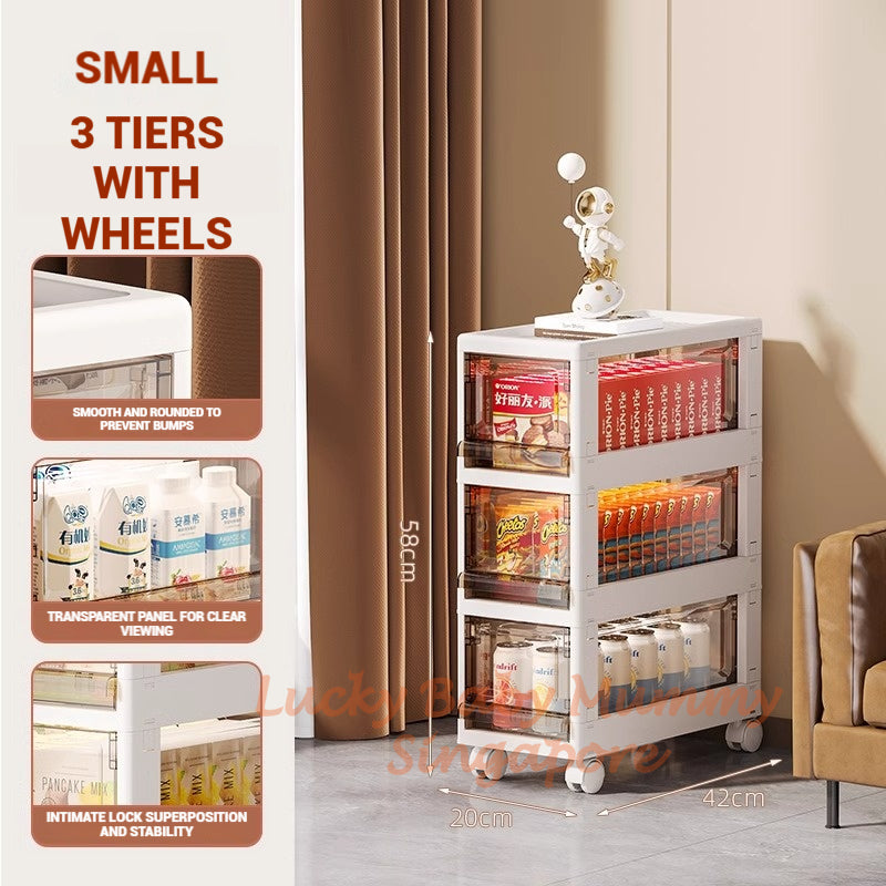 Multi-Layer Storage Rack with Wheels