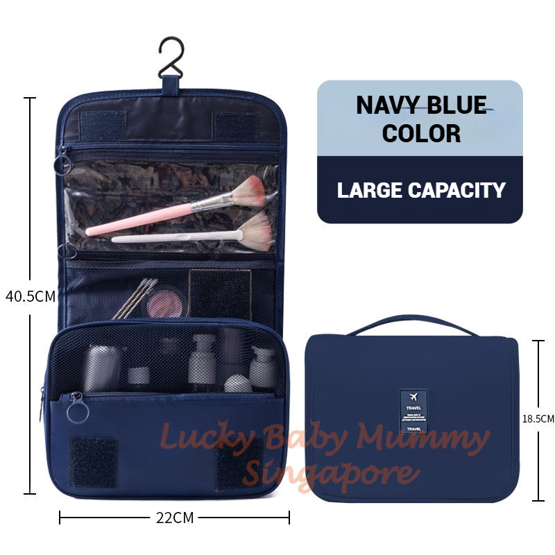 Travel Toiletry Bag / Foldable Cosmetic Bags / Makeup Storage Bag / Large Capacity Toiletries Hangbag