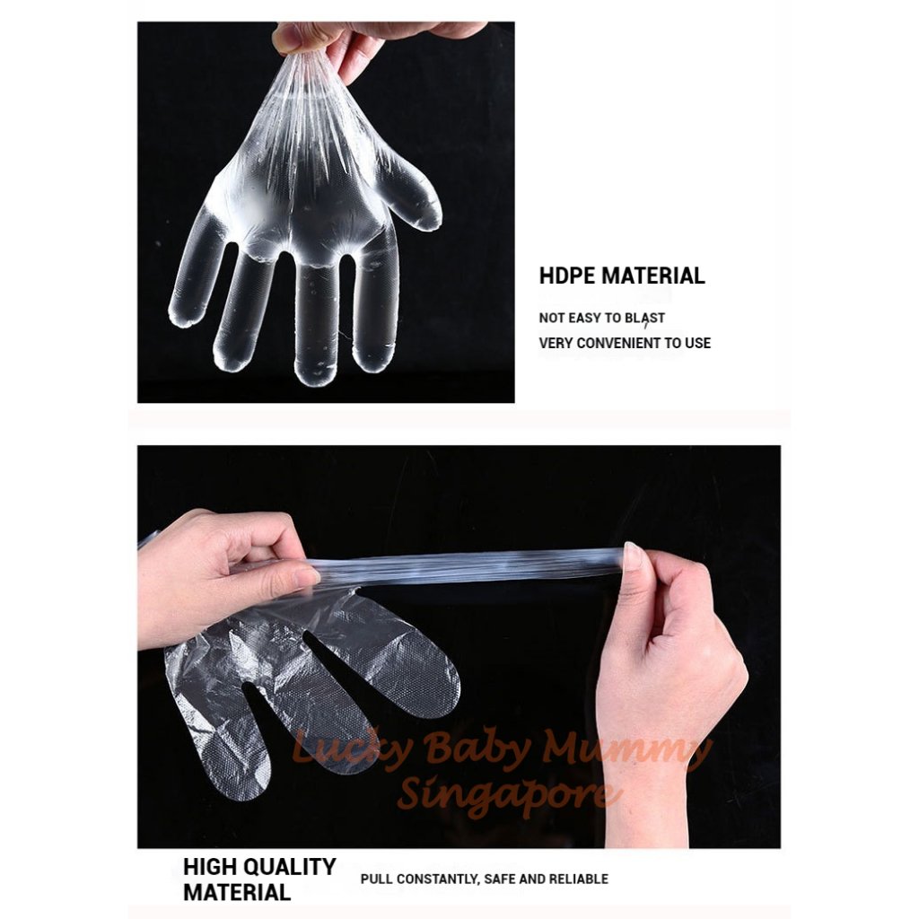 200pcs Disposable Plastic Gloves