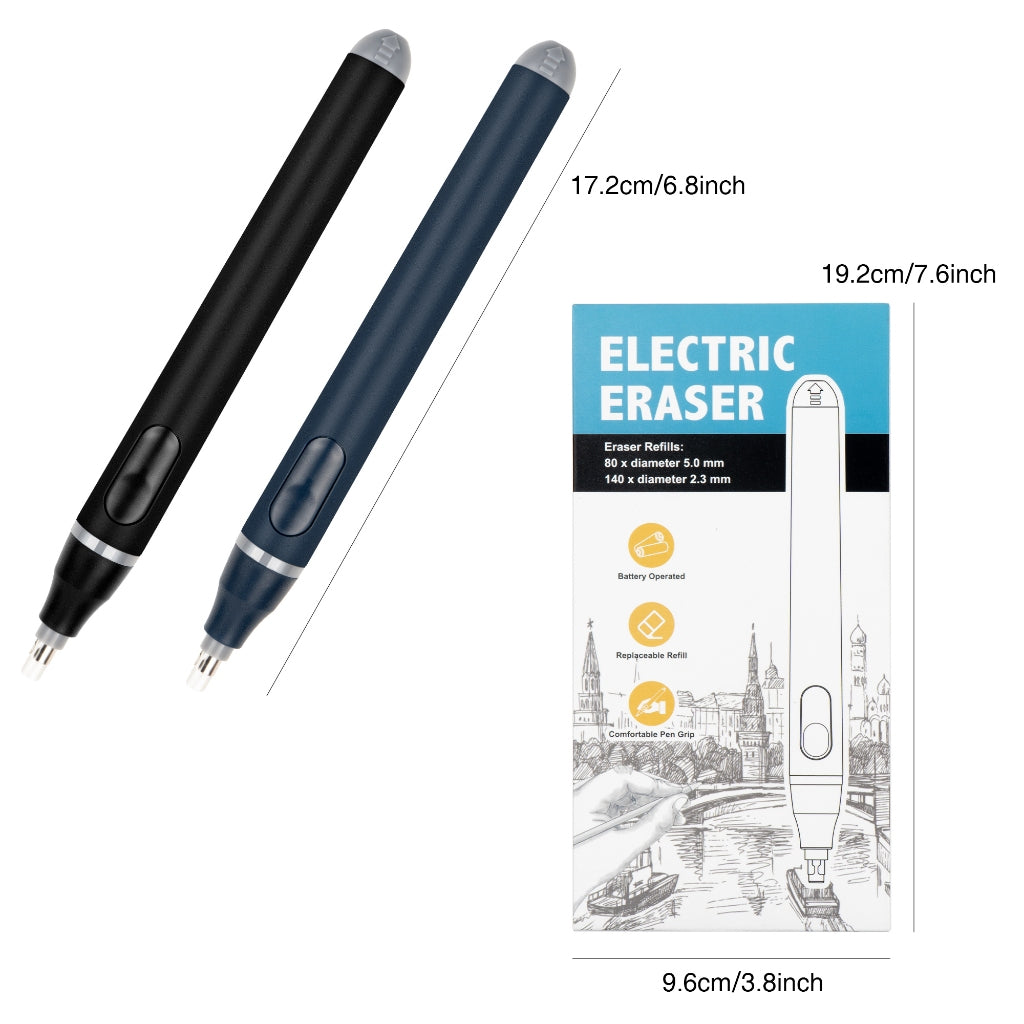 Tenwin Electric Eraser with 200 Rubbers/Drawing Sketching Eraser (AAA Batteries)/Pen Stationery Tool