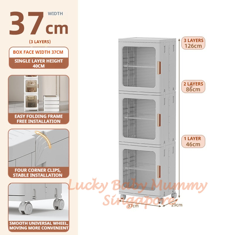 Narrow Slot Foldable Cabinet/Plastic Storage Drawers/Home Organizer/Stackable Transparent Storage Rack
