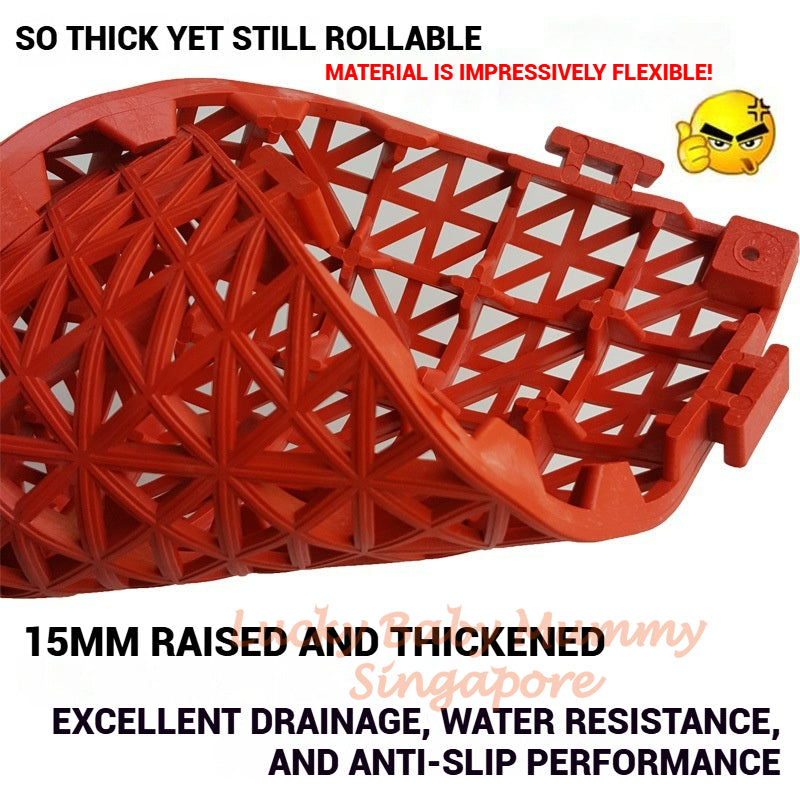 Interlocking PVC Anti-Slip Floor Mat/Thickened Waterproof Pad for Pool, Kitchen, Bathroom, Toilet