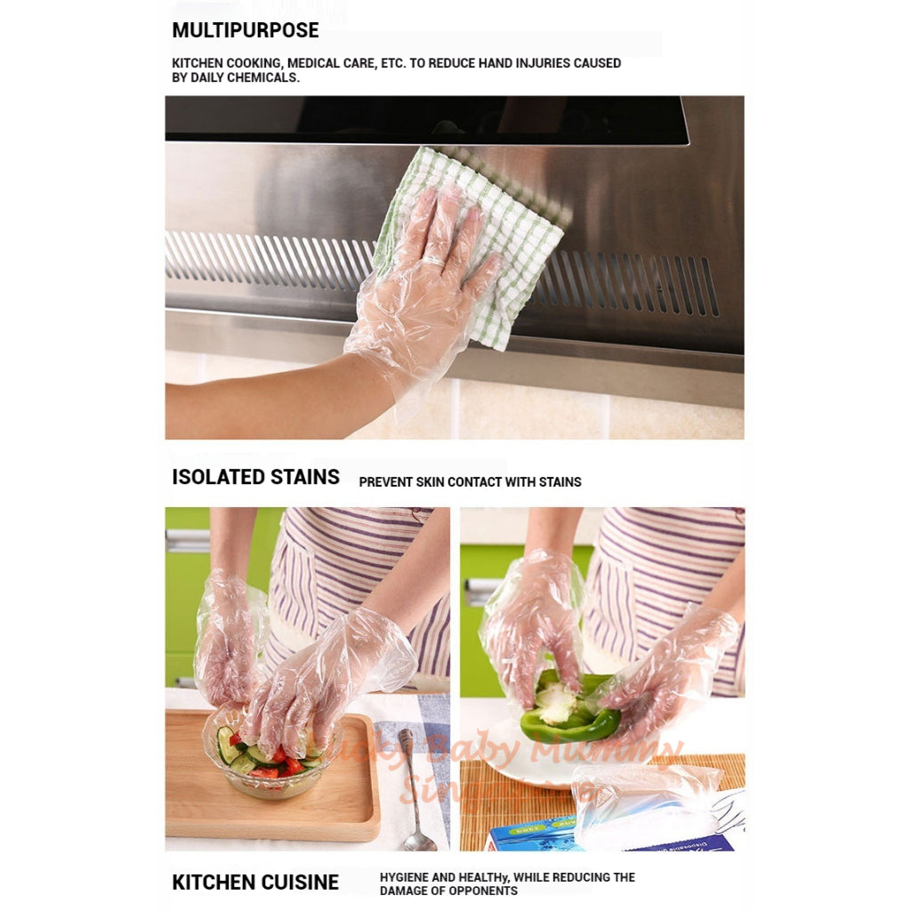 200pcs Disposable Plastic Gloves