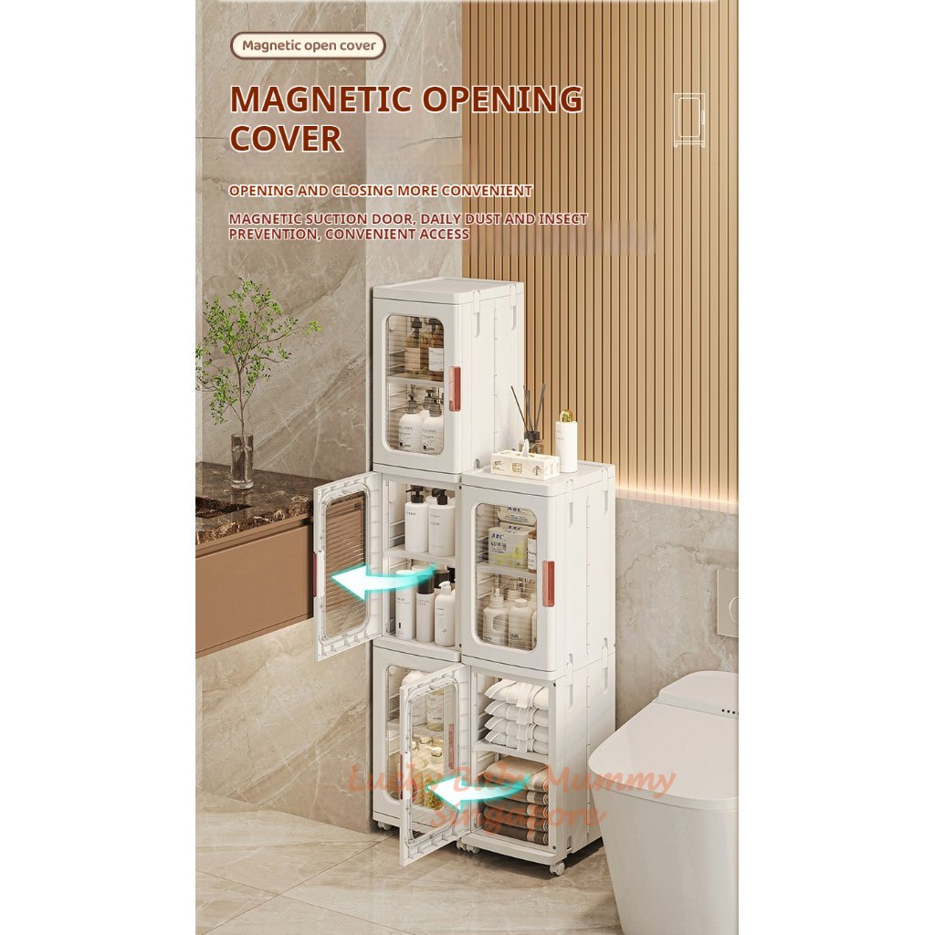 Narrow Slot Foldable Cabinet/Plastic Storage Drawers/Home Organizer/Stackable Transparent Storage Rack