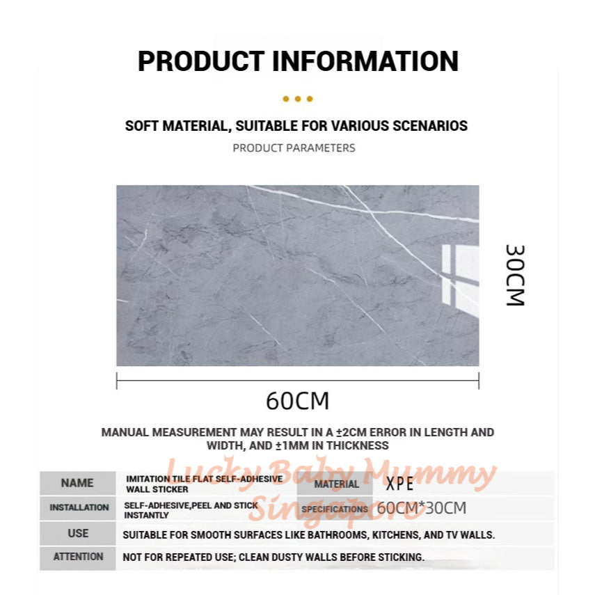 Self Adhesive Wall Sticker Marble Waterproof Wallpaper