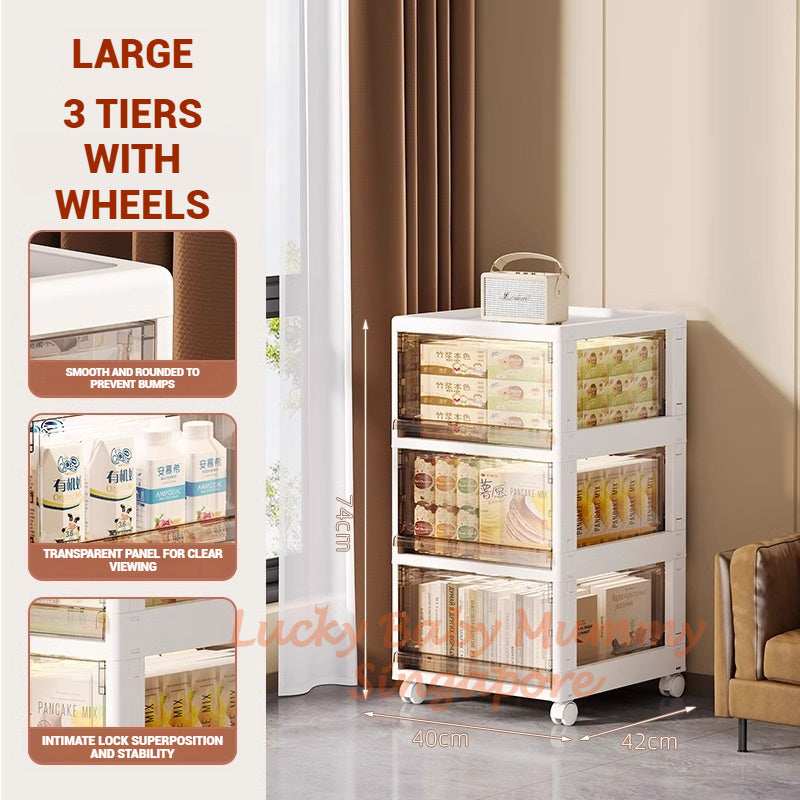 Multi-Layer Storage Rack with Wheels