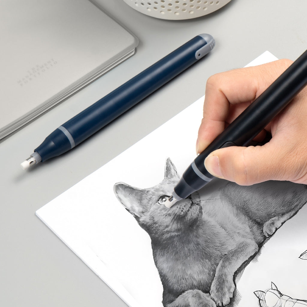 Tenwin Electric Eraser with 200 Rubbers/Drawing Sketching Eraser (AAA Batteries)/Pen Stationery Tool