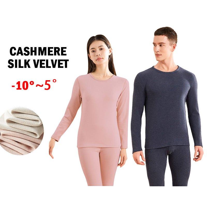 Cashmere Silk Thermal Winter Wear Set/Thermal Top and Long Pants/Winter Base Layer Shirt/Women's and Mens' Set