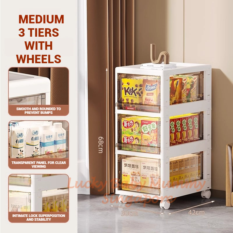 Multi-Layer Storage Rack with Wheels