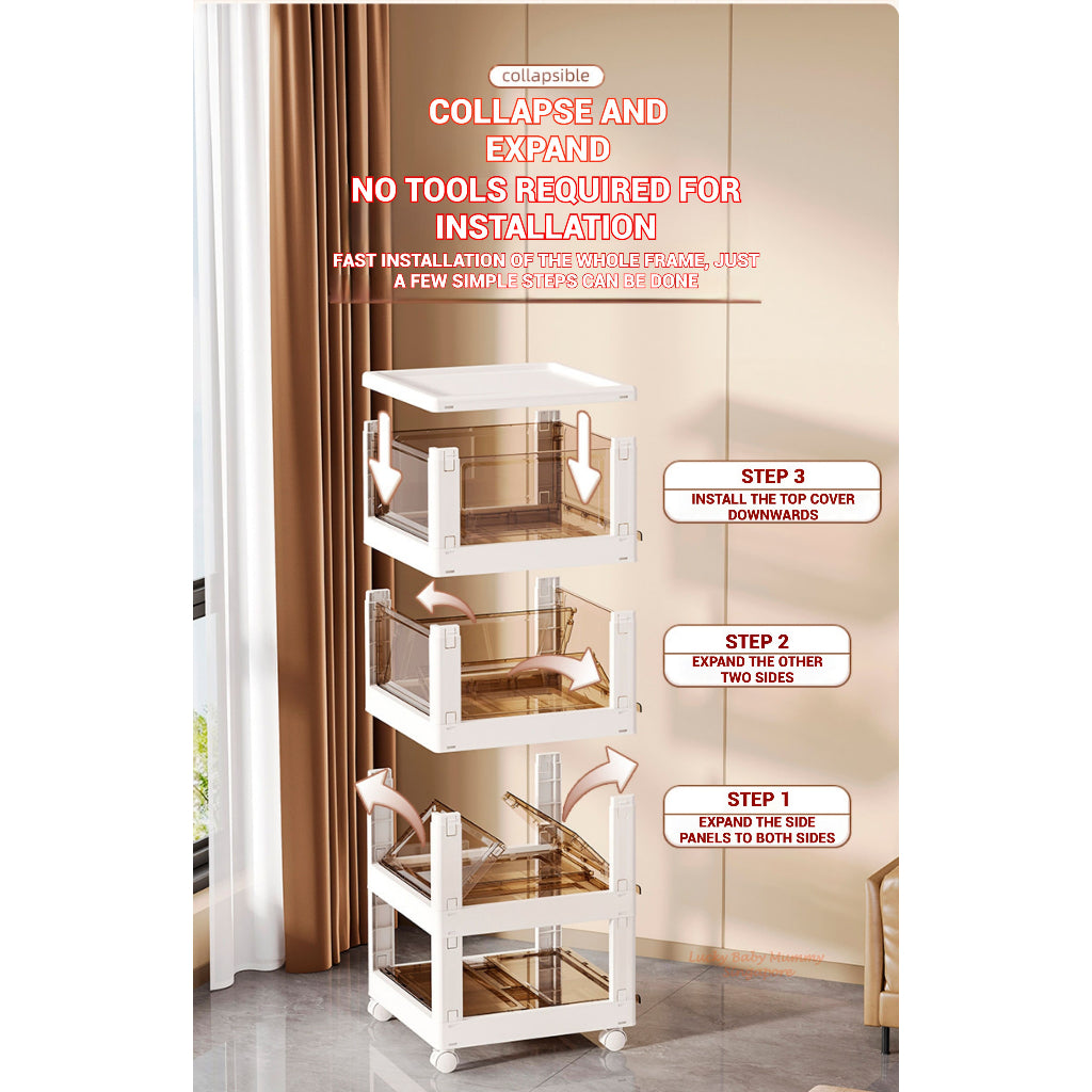 Multi-Layer Storage Rack with Wheels