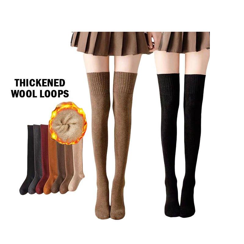 Autumn And Winter Thickened Over-the-knee Socks/Fleece-lined Warm Socks For Women/Non-Slip Stockings