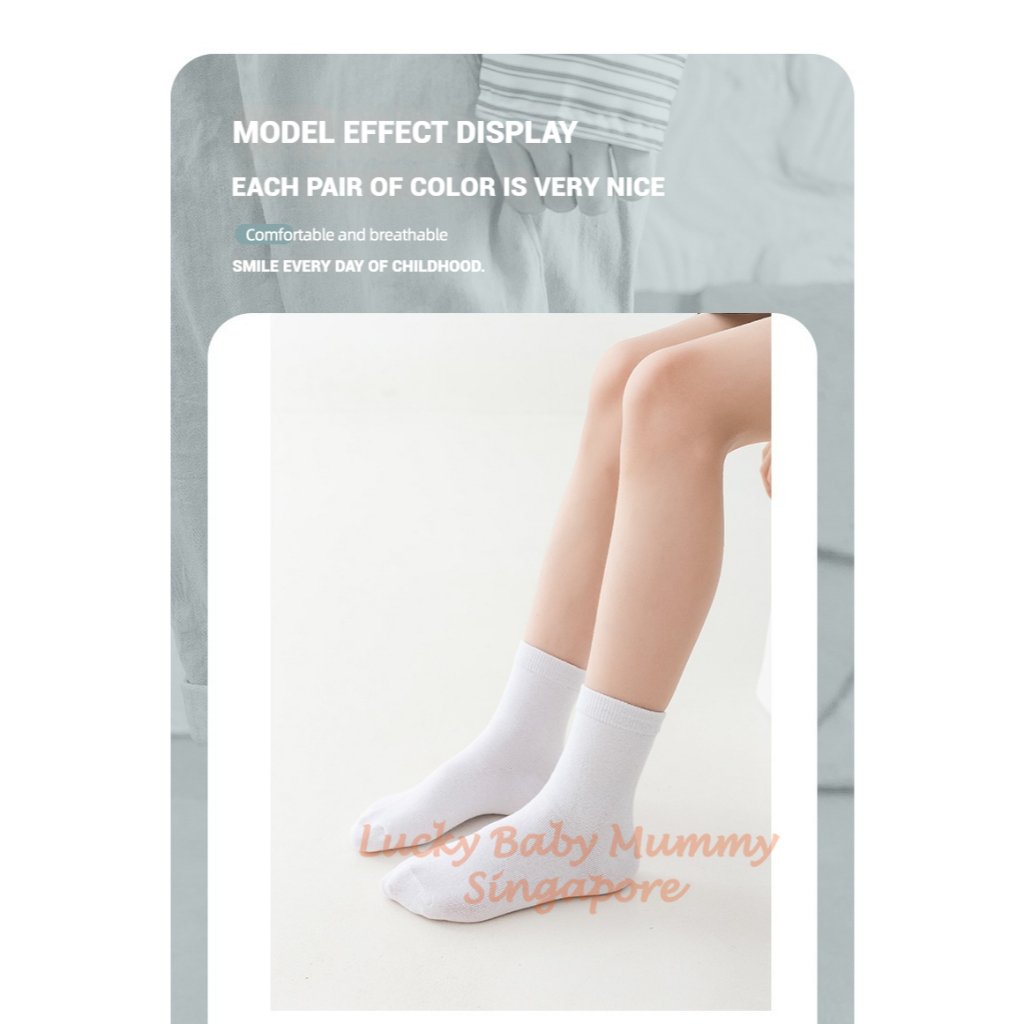 White Cotton School Socks/ Breathable Cotton Socks/ Kids Socks/ From 5 Years old to Adult Size