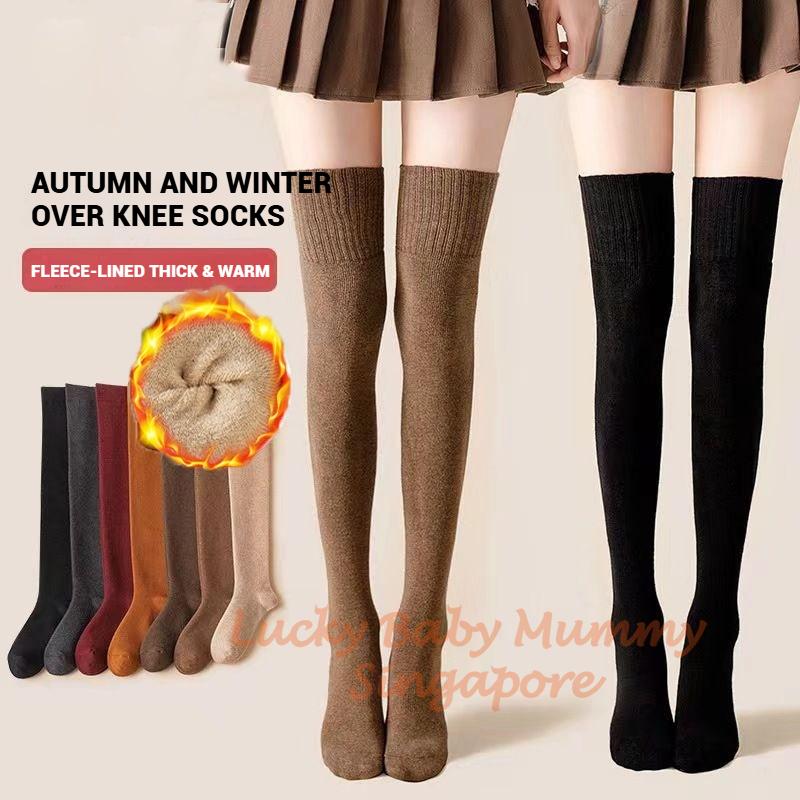 Autumn And Winter Thickened Over-the-knee Socks/Fleece-lined Warm Socks For Women/Non-Slip Stockings