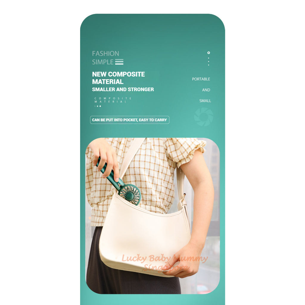 Summer Cooling Fan / Portable Handheld Fan / USB Recharagable Mini Fan / 7 Seagull Leaf Fan