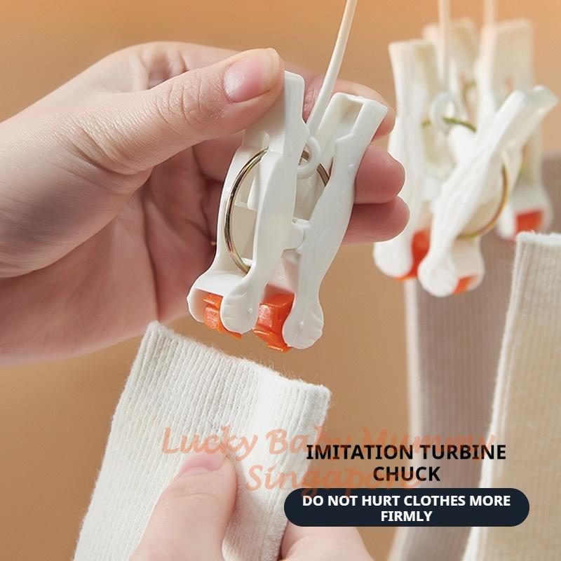 29 Clips Foldable Windproof Clothes Drying Plastic Rack / Plastic Sock Clips / Multi Clamp Clips Hanger