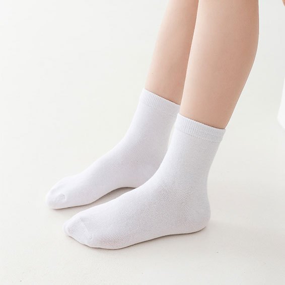 White Cotton School Socks/ Breathable Cotton Socks/ Kids Socks/ From 5 Years old to Adult Size
