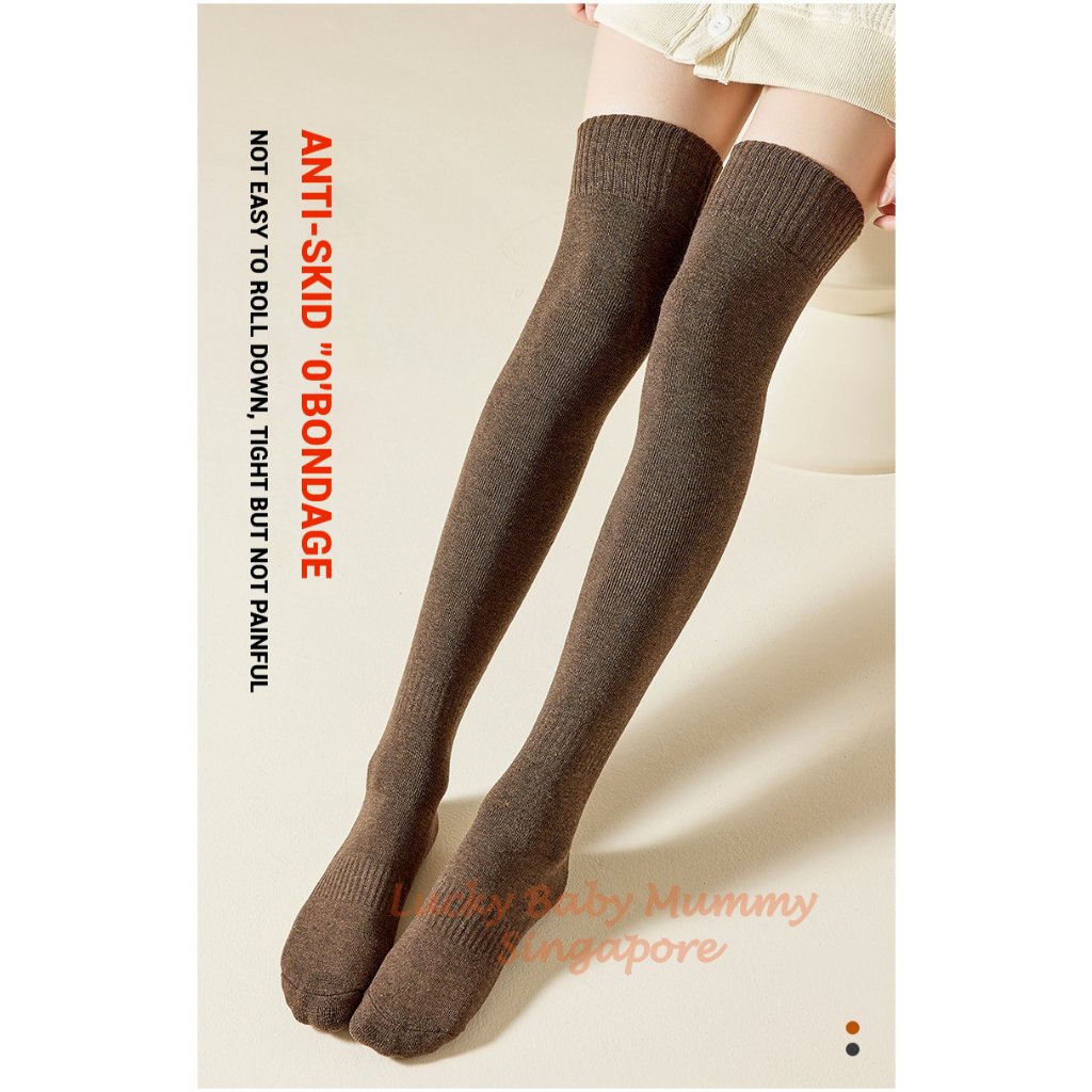 Autumn And Winter Thickened Over-the-knee Socks/Fleece-lined Warm Socks For Women/Non-Slip Stockings