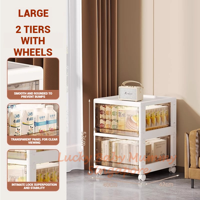 Multi-Layer Storage Rack with Wheels