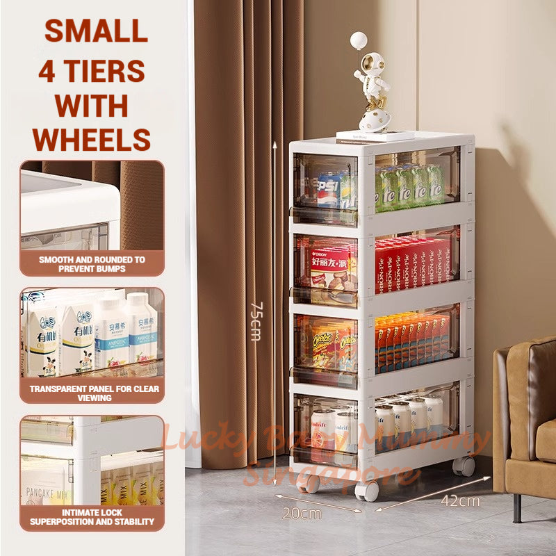 Multi-Layer Storage Rack with Wheels