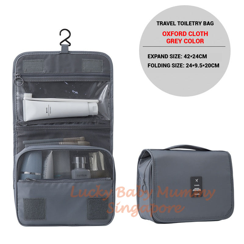 Travel Toiletry Bag / Foldable Cosmetic Bags / Makeup Storage Bag / Large Capacity Toiletries Hangbag