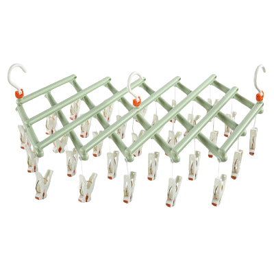 29 Clips Foldable Windproof Clothes Drying Plastic Rack / Plastic Sock Clips / Multi Clamp Clips Hanger