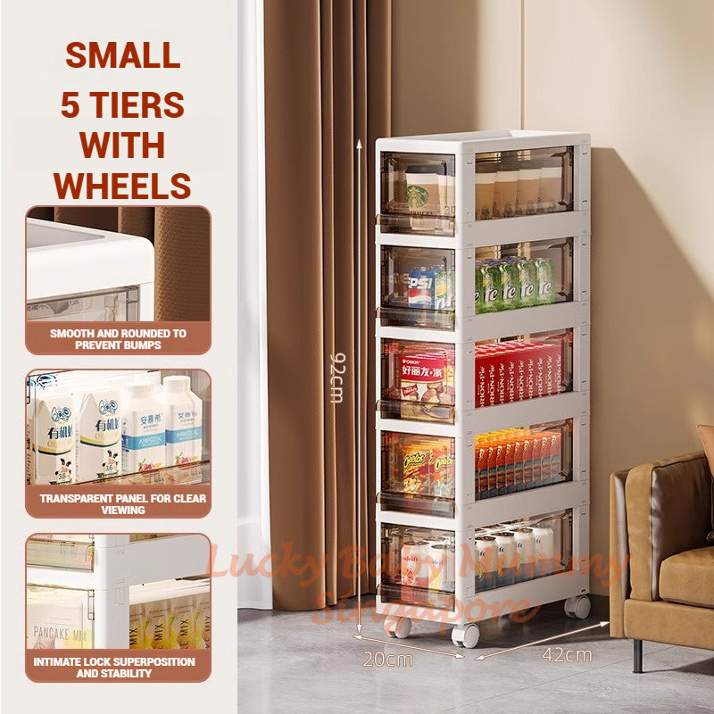 Multi-Layer Storage Rack with Wheels