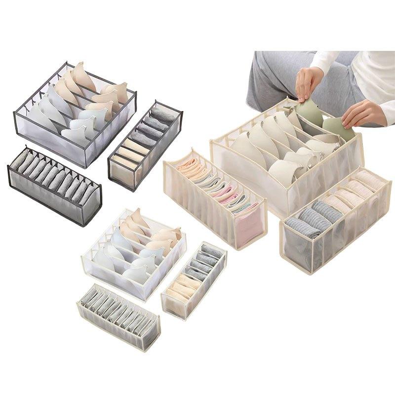 【3 Pcs Set】Underwear Bra Storage Bag/ Drawer & Wardrobe Organizer/ Foldable Drawer Storage Box 6/7/11 Slots
