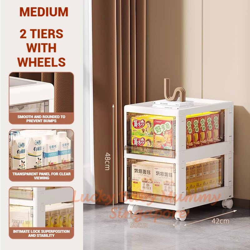 Multi-Layer Storage Rack with Wheels