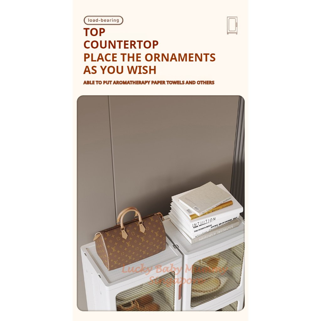 Narrow Slot Foldable Cabinet/Plastic Storage Drawers/Home Organizer/Stackable Transparent Storage Rack